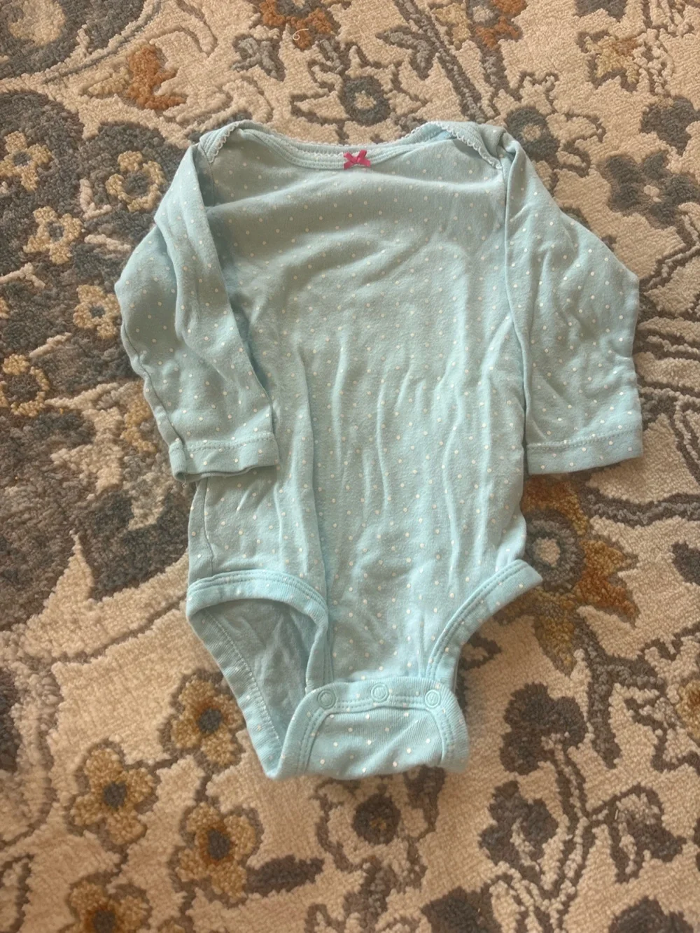 Carter's Light Blue Polka Dot Infant Bodysuit